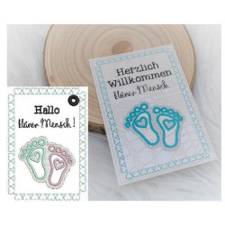 Stickdatei ITH - Postkarte Willkommen kleiner Mensch